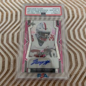 2022 Leaf Flash TreVeyon Henderson Pink Kaleidoscope Auto – GEM MINT 10 / Auto 8